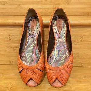 Klub Nico Leather Peep Toe Flats